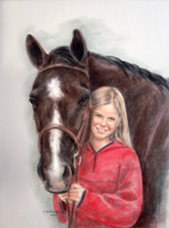 Pastel Portrait Horse Charlotte and JR