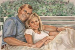 Pastel Portrait of Couple