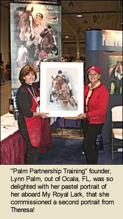 Theresa and Lynn Palm with Portrait of Lynn and her Horse
