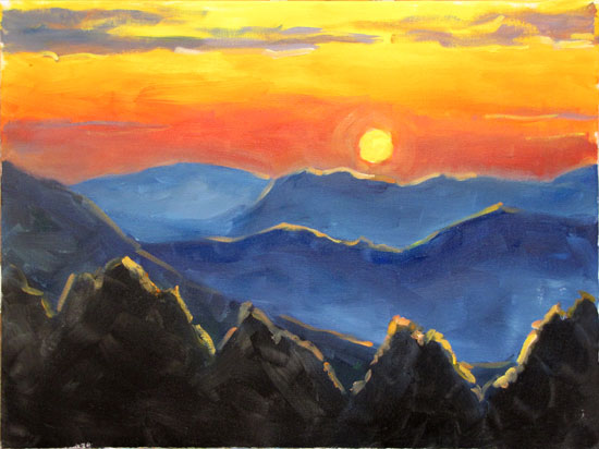 sunset landscape art student academy